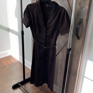 H&M belted brown dress